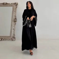 Eid Djellaba Kimono Open Abayas for Women Dubai Kaftan Muslim Dress Turkey Robe Kebaya Caftan Marocain Femme Musulmane Jalabiya