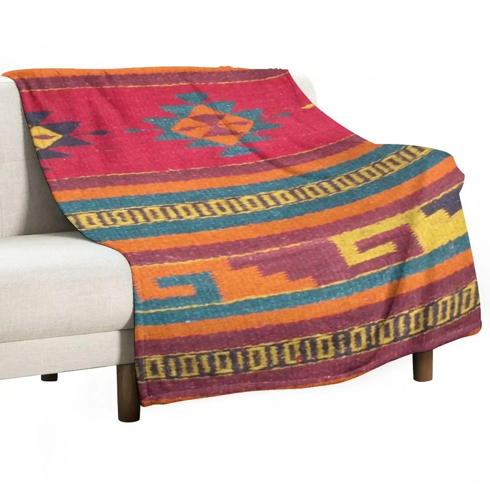 

Colorful red Aztec Pattern Throw Blanket Thins Bed covers anime Quilt Blankets