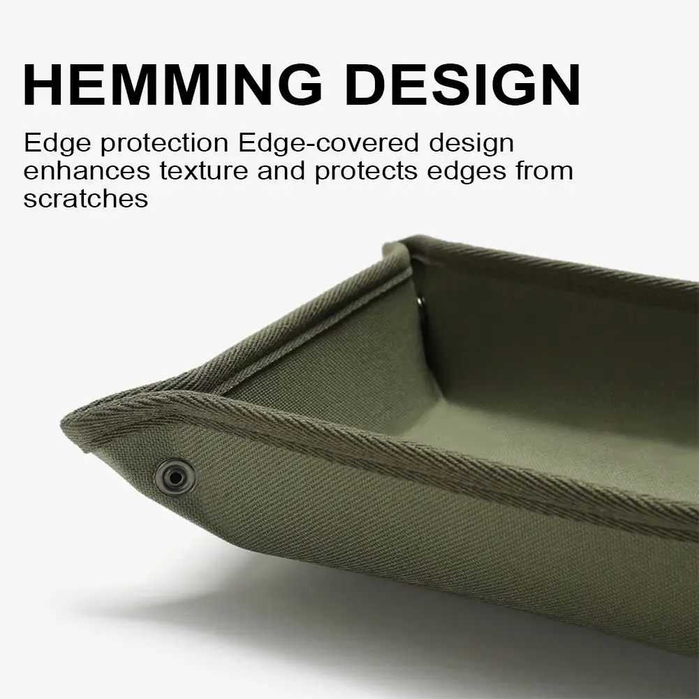 Hiking Travel Portable Outdoor Camping Canvas Tray Desktop Storage Box Home Folding Sundries Jewelry Key Storage Box