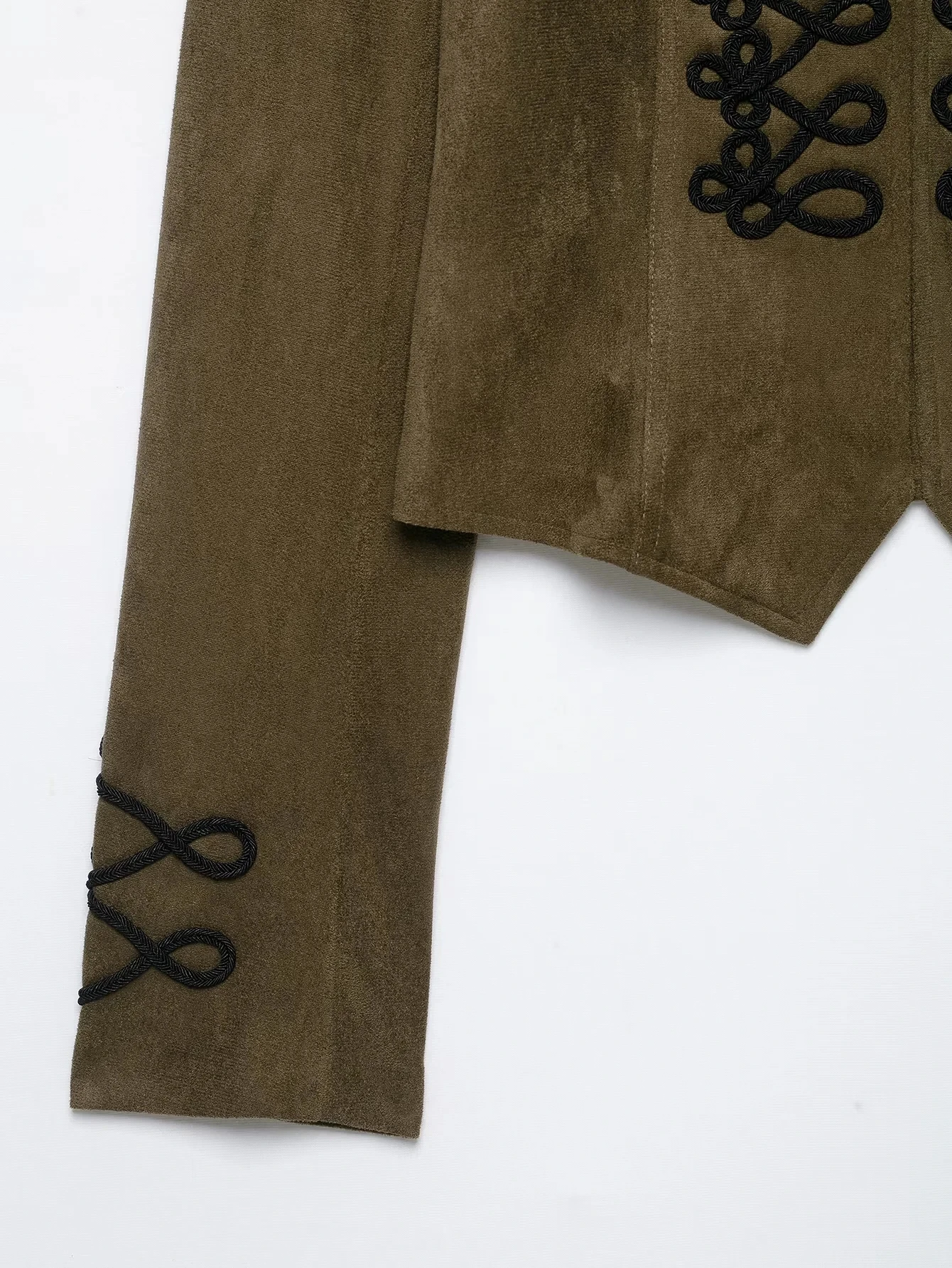 KONDALA Vintage Chic Wildleder Damenjacken O-Ausschnitt Einreihig Langarm Kurzes Oberteil Mode 2026 Herbst Winter Urlaubsmantel – Detail 5
