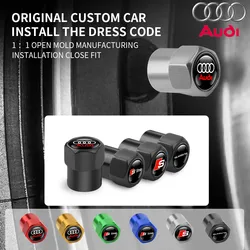 4PCS Metal Auto Wheel Tire Valve Stem Caps Cover For Audi SLine A3 A4 A5 A6 A7 A8 Q2 Q3 Q5 Q7 Q8 S3 S4 S5 S6 S7 S8 RS3 RS4 RS5