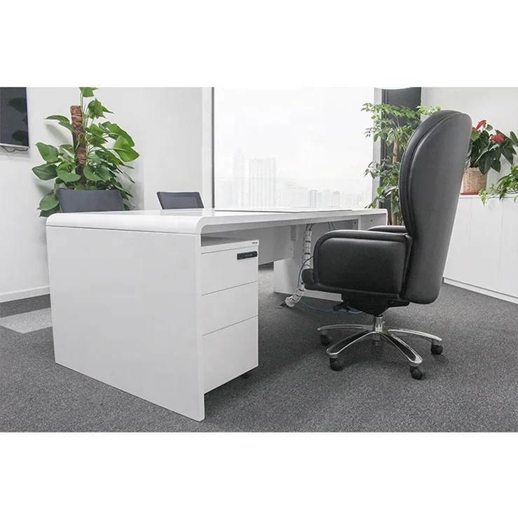 2026 Simple Design Solid Wood Writing Executive Office Desk for Manager boss Commercial Negotiation Table
