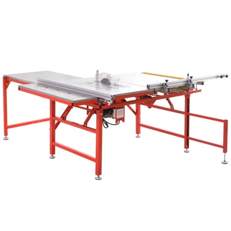 Type 100 stainless steel double invisible saw table, electric lift child and mother saw, mobile push table saw