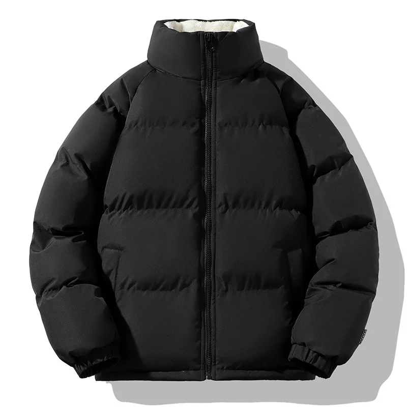 Herren Baumwoll jacke Plüsch verdickte Daunen jacke im Herbst/Winter trend ige Marke loser Stehkragen warme Baumwoll jacke Mann