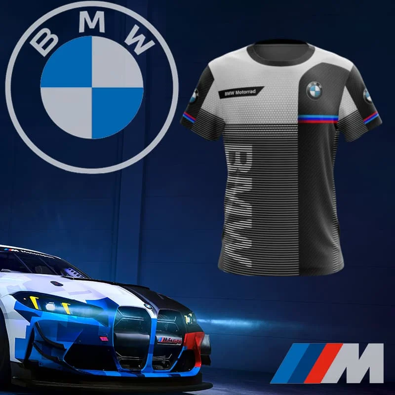 

Summer BMW Oreo Striped Black Quick-drying T-shirt Outdoor Sports Motorcycle Training Shirt Fast-drying Cycling Short Sleeves