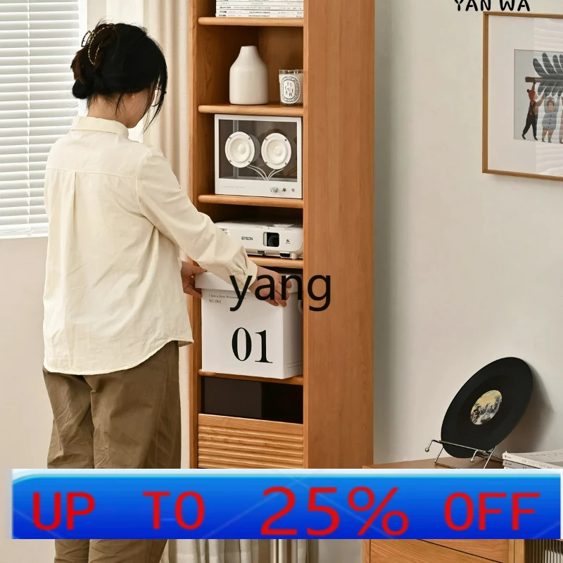 

CX Solid Wood Full-Length Mirror Cherrywood Rotatable Floor Mirror Storage Magazine Display Cabinet