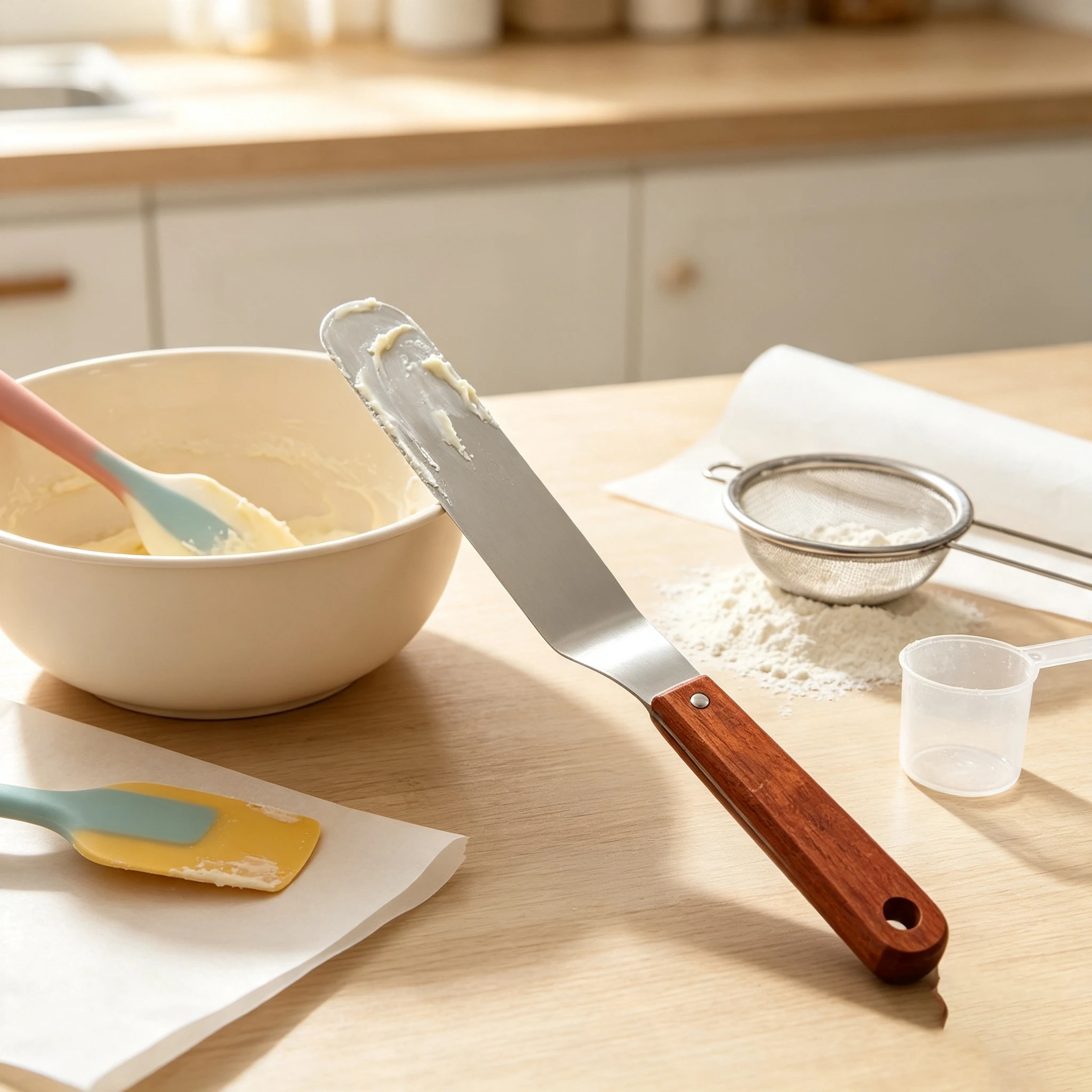 ملعقة كيك من الفولاذ المقاوم ل - مراجعة Offset Spatula Set وسعره