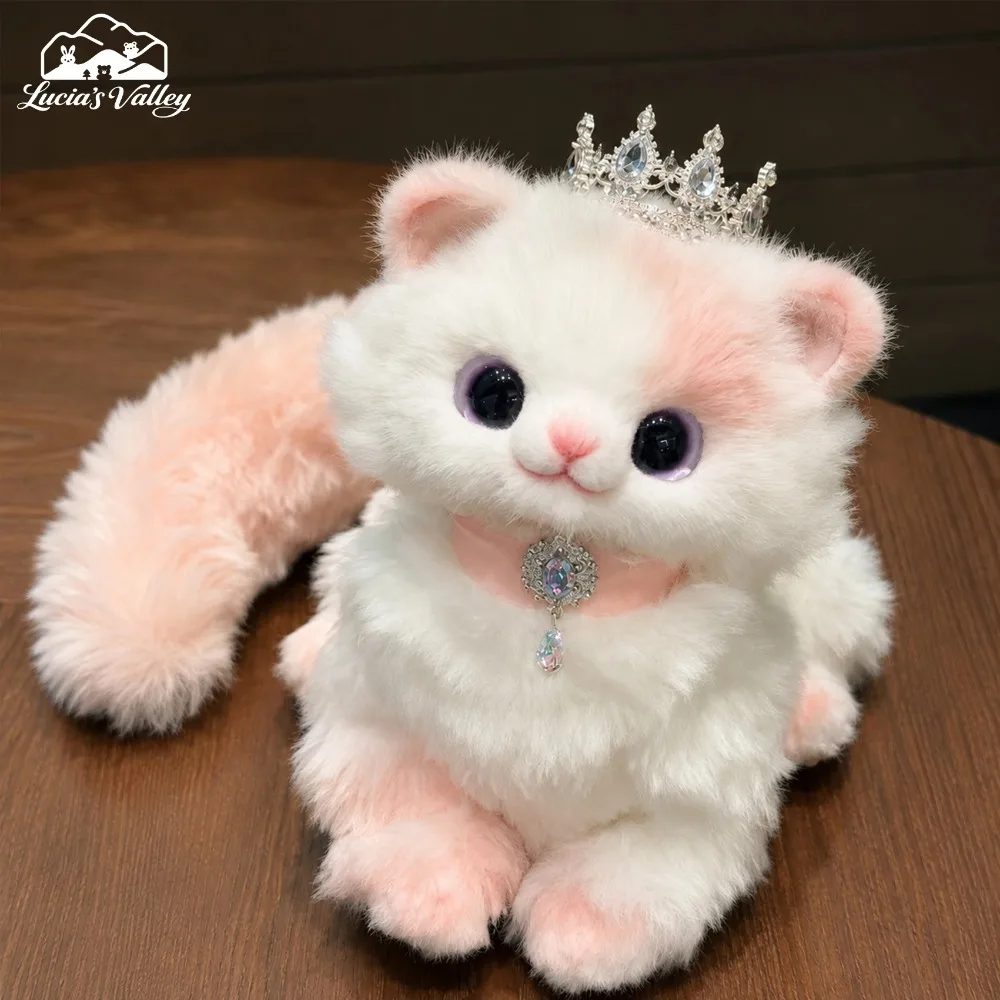High End Crown Cat Lamb Finished Doll, Original Exclusive Handmade Plush Doll Desktop Decoration Girls' Couples Gift Home Decor