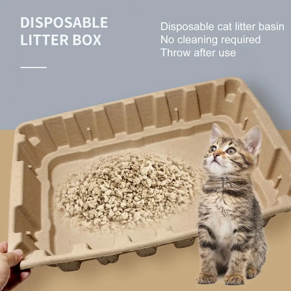 Cat Litter Box, Disposable, Stackable, Degradable, Cleaning, Bedpans, Folding, Portable, Outdoor, Pet, Kittens