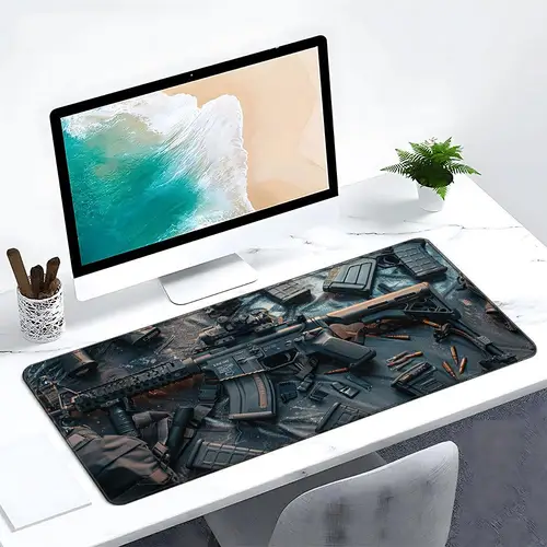 Imagen 2 del producto Alfombrilla para ratón de 90x40, alfombrilla para ratón, alfombrilla para escritorio, armas de fuego, alfombra para mesa de ratón, alfombrilla para escritorio de trabajo