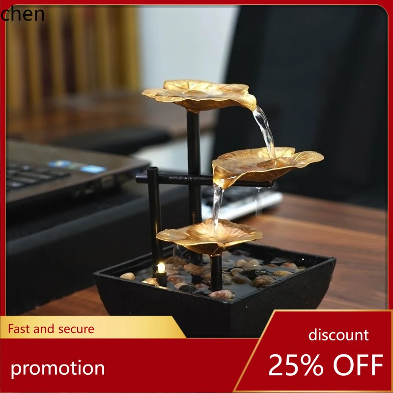 

HT Flowing Water Ornament Circulating Water Wealth-Attracting Living Room Office Home Decoration Housewarming Gift