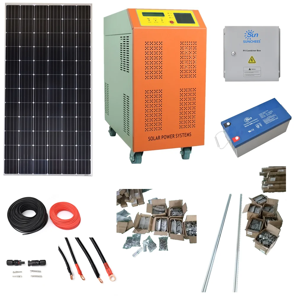 Solar Panel Complete Set Kits 5KW 10KW  Electricity Generating System Lithium Monocrystalline Silicon Normal for Home Black