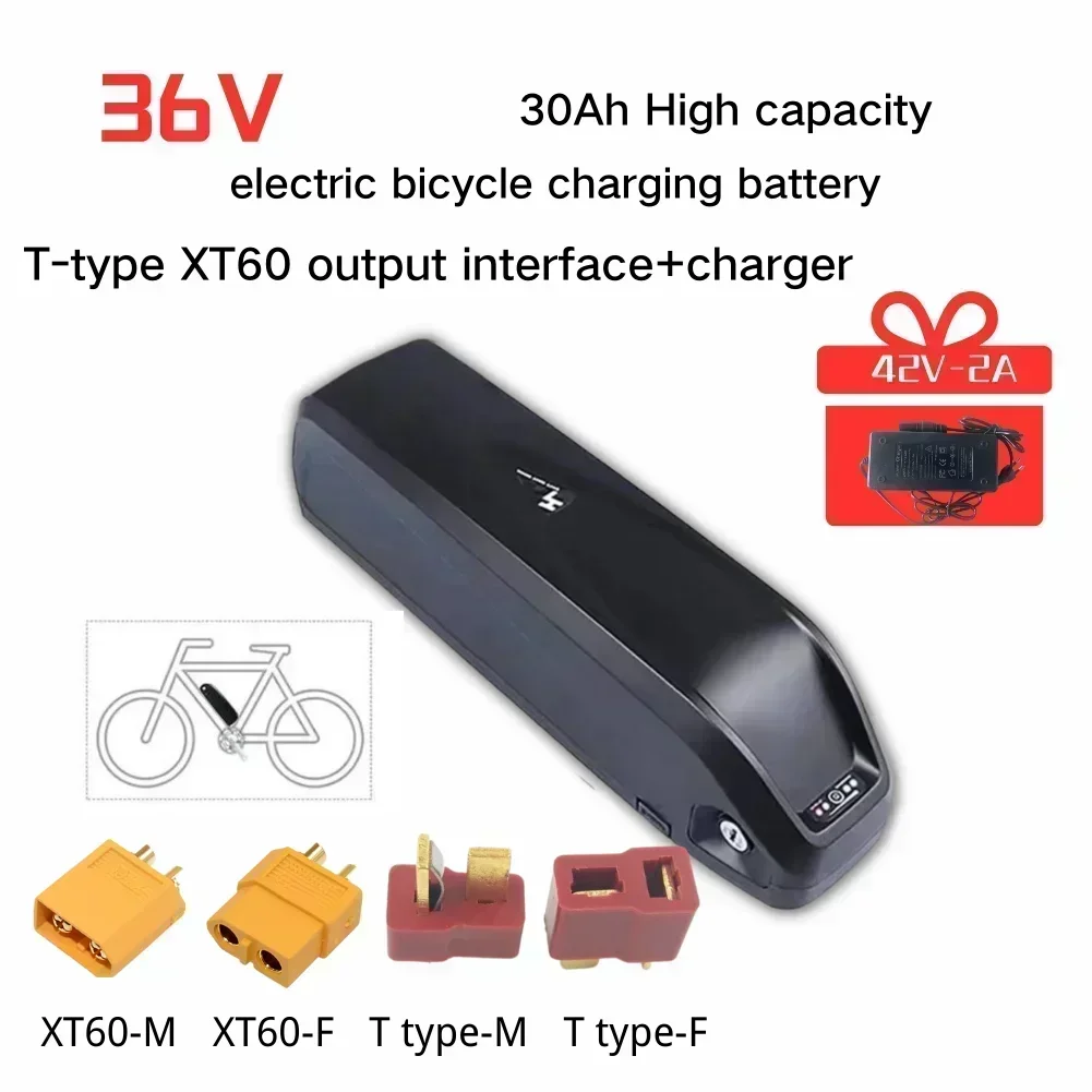 

18650 Battery Pack Vehicle Lithium Battery Waterproof 36V 30Ah Large Capacity Rechargeable Battery XT60 T-type Output Interface