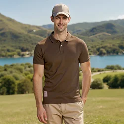 Polo Shirt 2026 New Summer Lapel Elasticity T-shirt Solid Color Fashion Short Sleeve Business Casual Men Clothing M-3XL BP13200
