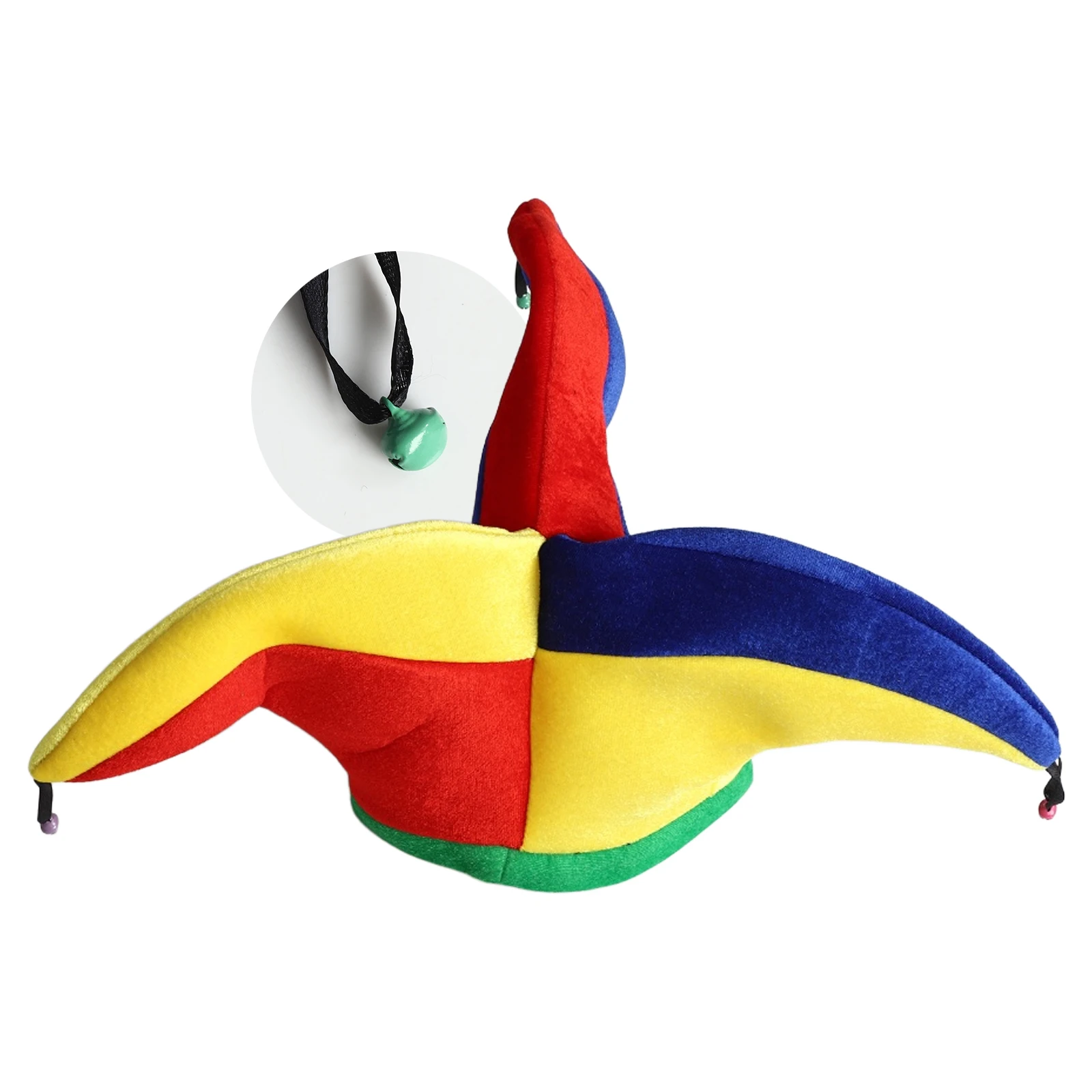 Fancy Clown Hat Mardi Gras Hat Peaks Bells Jesters Hats Cap Adult Kids Masquerade Halloween Party Cosplay Costume Accessories