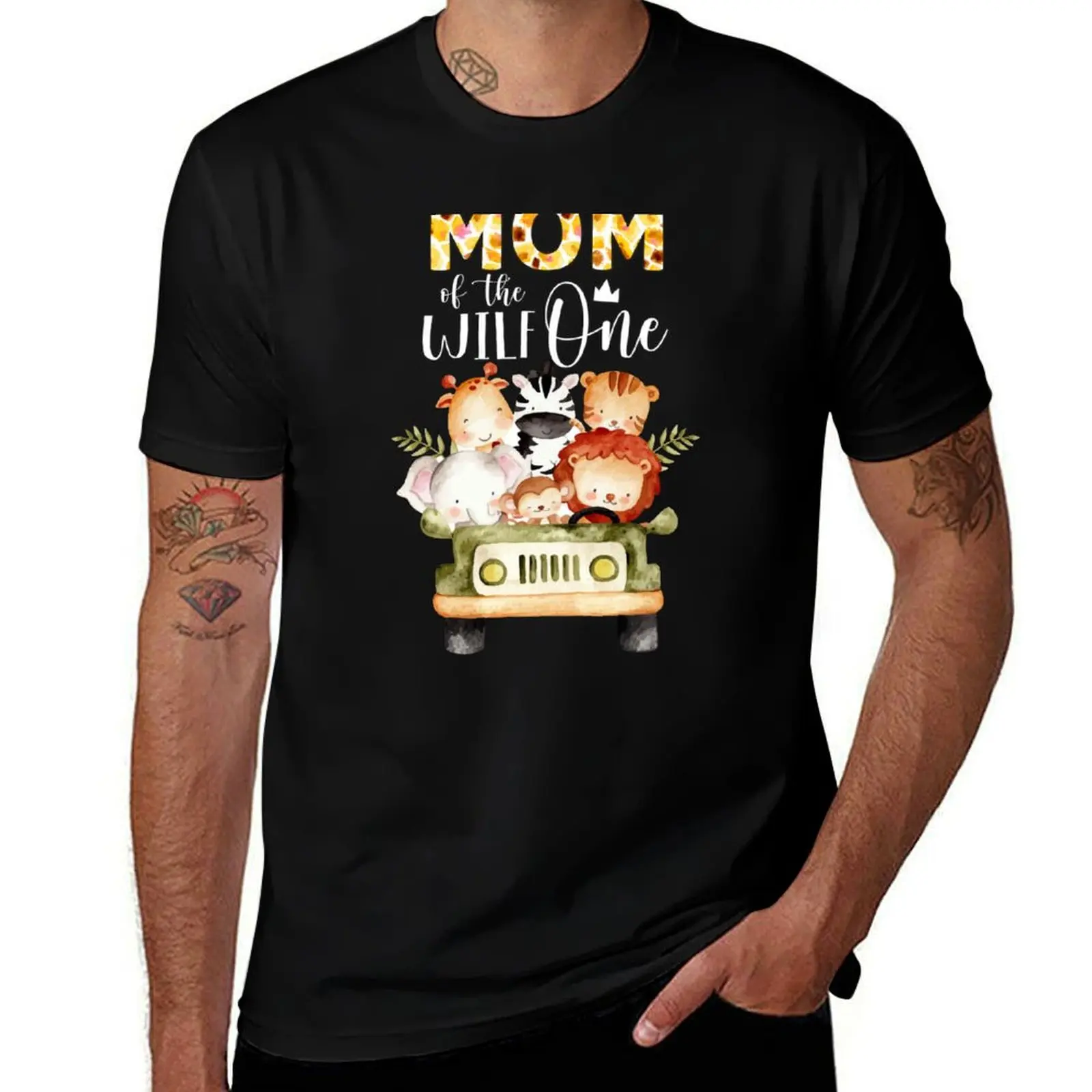 

Mom of the Wild One Zoo Safari Jungle Animal Family T-Shirt anime t shirts oversize t shirt personalised T-shirt