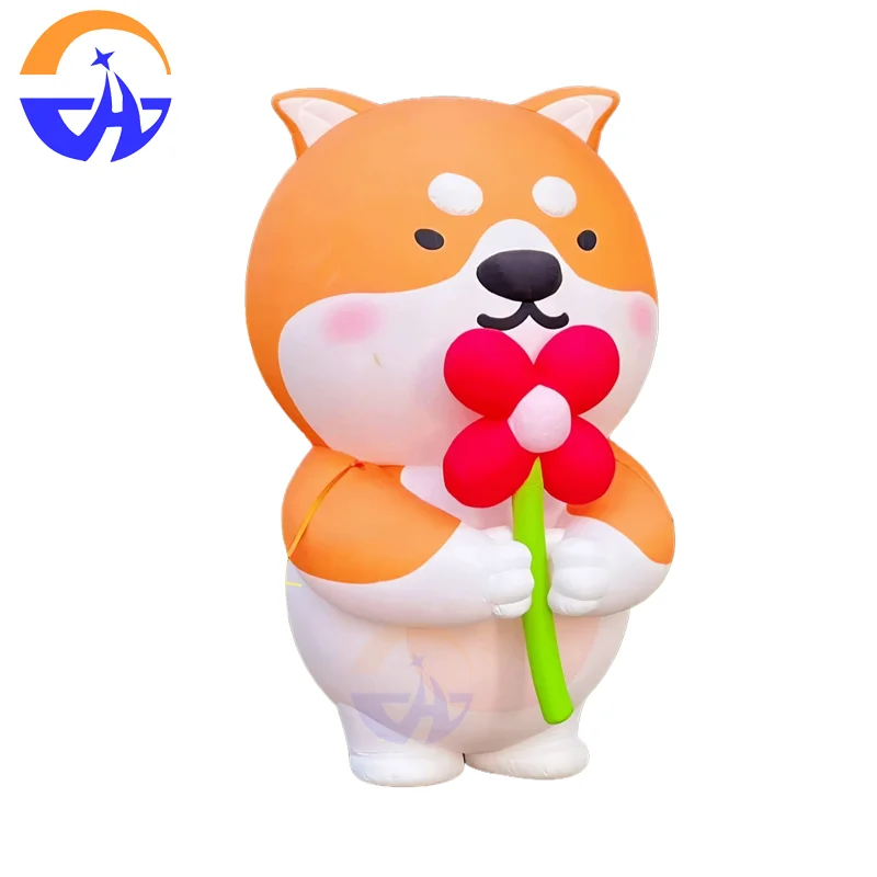 Modello gonfiabile dell'aria del Corgi del cucciolo del fumetto, oggetti di scena della decorazione del centro commerciale all'aperto degli animali Shiba Inu