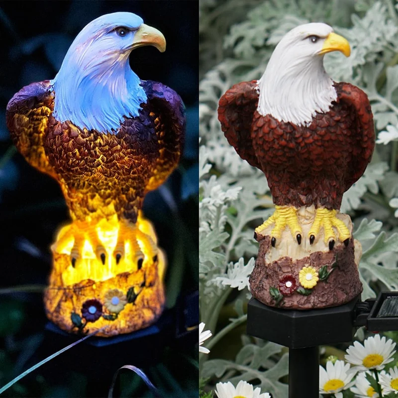 Solar Eagle Outdoor Garden Light Outdoor Path Solar Powered Eagle Stake Lights For Lawn Lighting 2 Pack