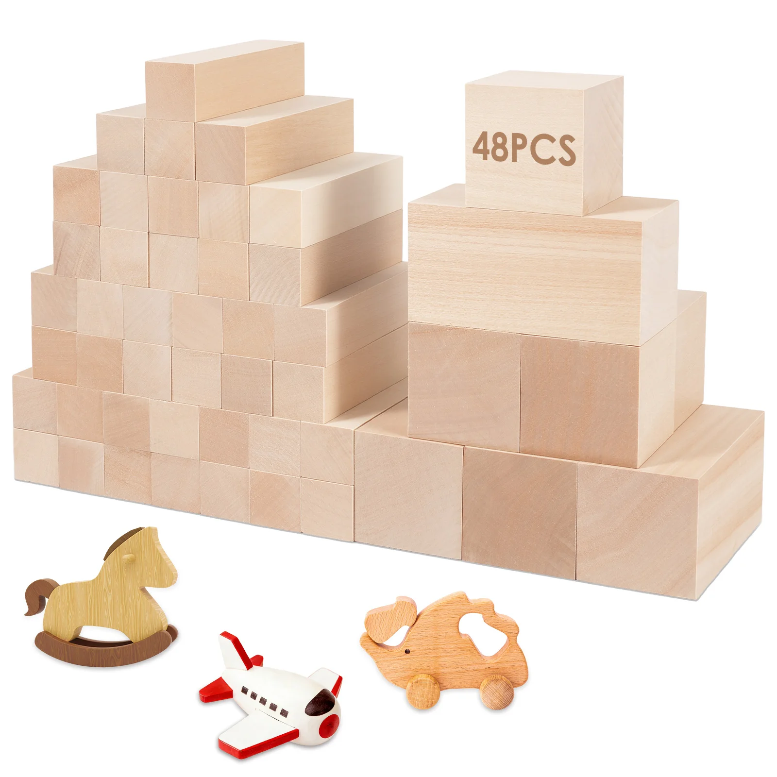

48Pcs Basswood Carving Block Set 3 Size DIY Whittling Wood Block Soft Carving Basswood for Beginners Professionals DIY Project