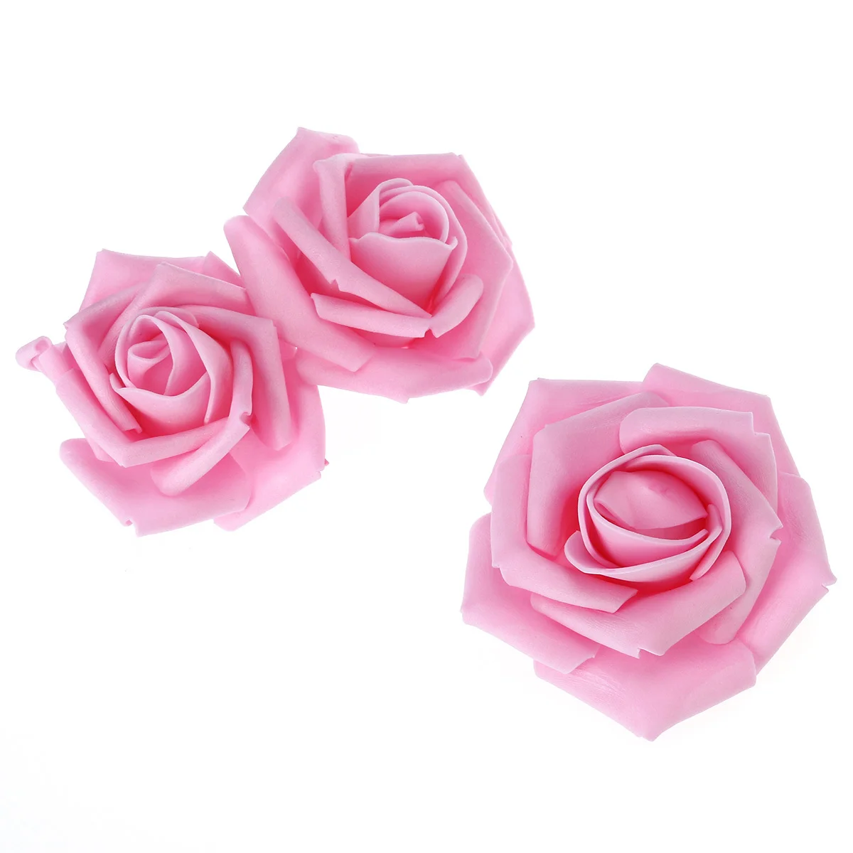 

50Pcs Pink 6x6cm Pe Artificial Roses Flowers Wedding Arch Car Decoration Bridal Shower Fake Flower Head Roses Bulk Bridal Shower