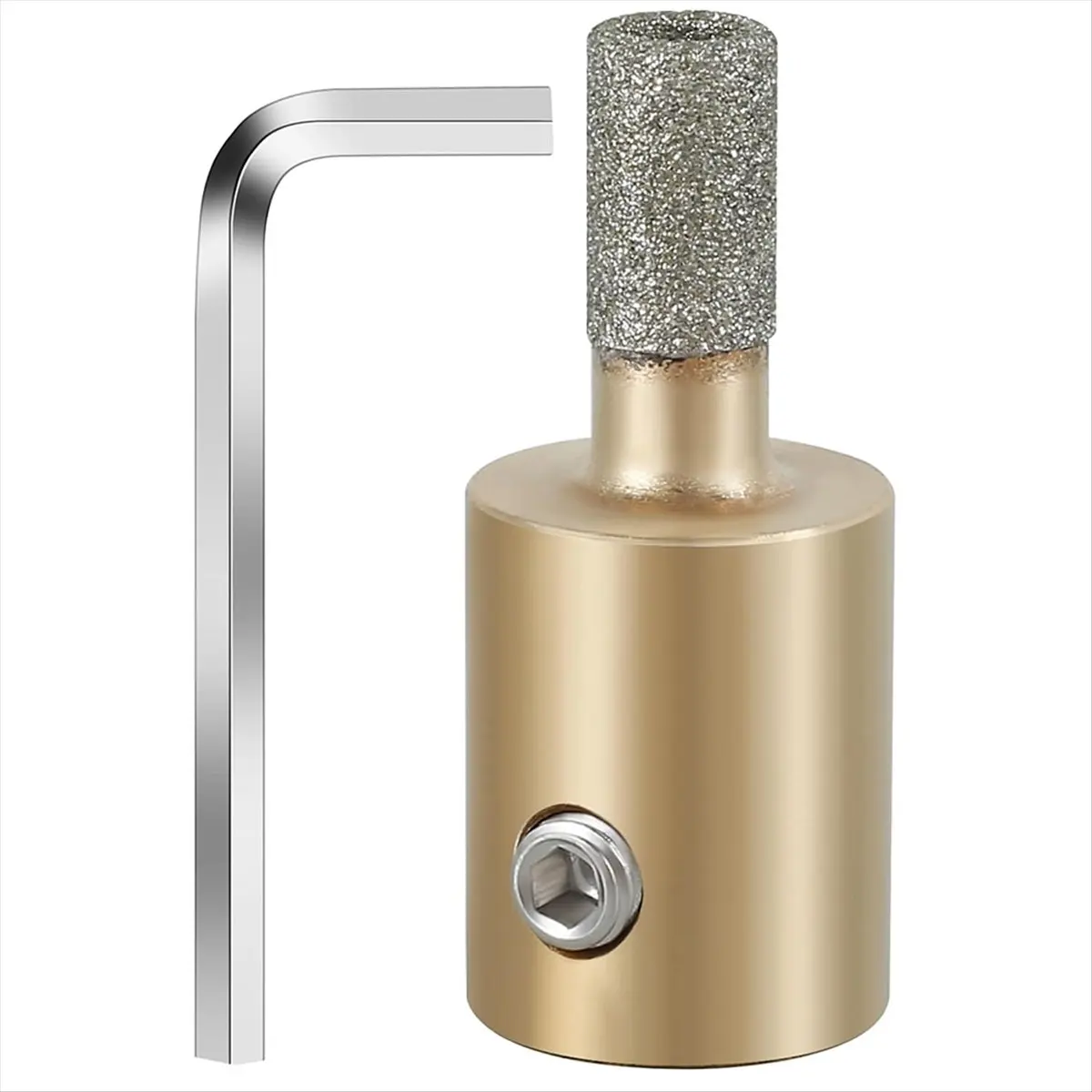 HHTL Glass Grinder Bits, 1 3/4 1/4 Inch Stained Glass Grinder Bit Head Tools with Hex Wrench, (1/4 Inch)