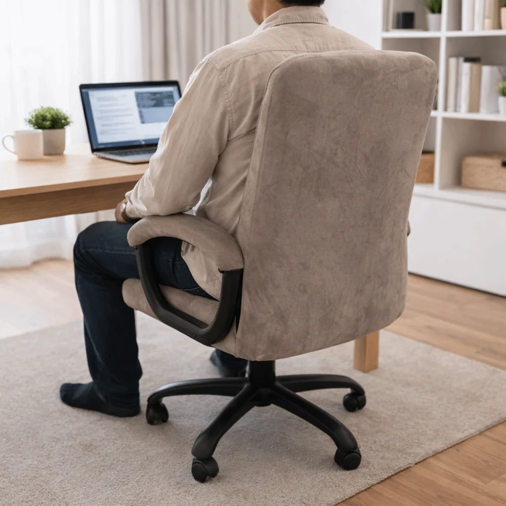 Comfortable Elastic Office Chair Cover Solid Color Thickened Computer Chair Cover Removable Washable Armchair Slipcover Office
