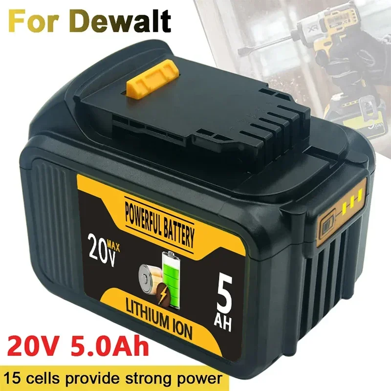 Original 5000mAh large capacity For DeWalt DCB200 DCB184 DCB203 DCB205 Power Tool Batteries 20 Volt Replacement Li-ion Battery