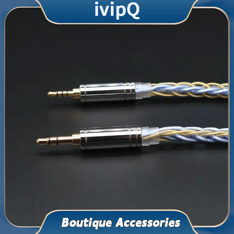 Imagem -03 - Ivipq-cabo de Fone de Ouvido Misto Fio de Núcleos 7n Litz e 6n Dourado Oled 25 mm 35 mm 44 mm Mmcx Pinos 078 mm