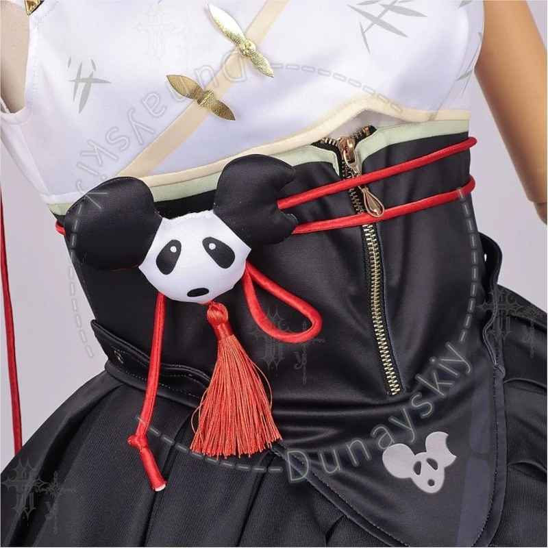 Neverness To Everness Panda Design Green Bamboo Chiz Chinese Style Improved Cosplay Costume Anime Game Outfit Women Halloween view 5