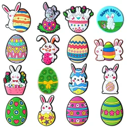 16Pcs/Set Easter Shoe Charms DIY Rabbit Shoe Buckle Accessories PVC Shoe Decorations X-mas Girl Kids Gifts
