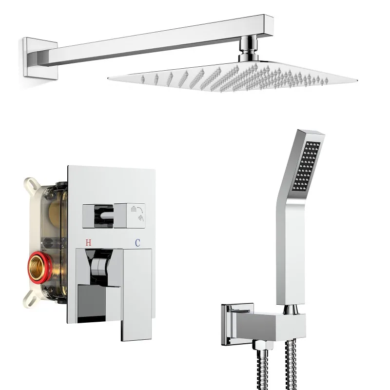 Faucet Bathroom Shower Faucets Stainless Steel Hot Cold Mixing Valve Concealed Wall Shower Nozzle Bathroom Showerhead Items