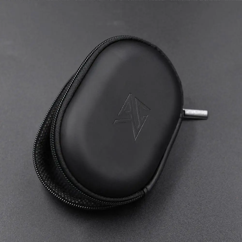 타원형 코티컬 유선 가방 PU 지퍼 타원형 코티컬 이어폰 케이스 블랙 코티컬 타원형 코티컬 헤드폰 박스 이어폰 정리함