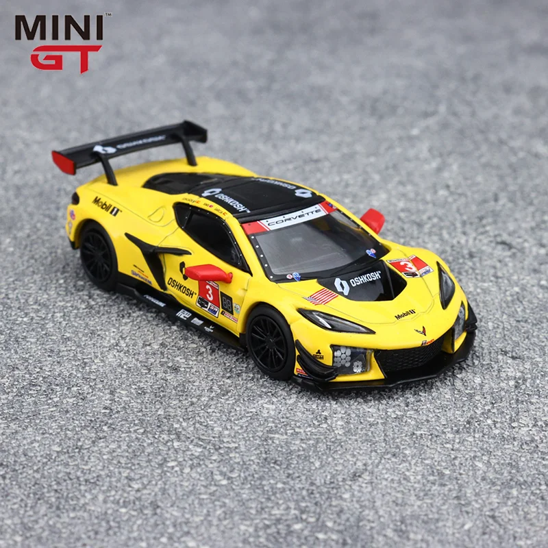Minigt 854 1:64 Chevrolet Corvette Z06 Gt3. R. # 3 Żółte Symulacje Stop Miniaturowy Model Samochodu Odlewany Ciśnieniowo Zabawka Dla Dzieci Na Zamówienie Prezent