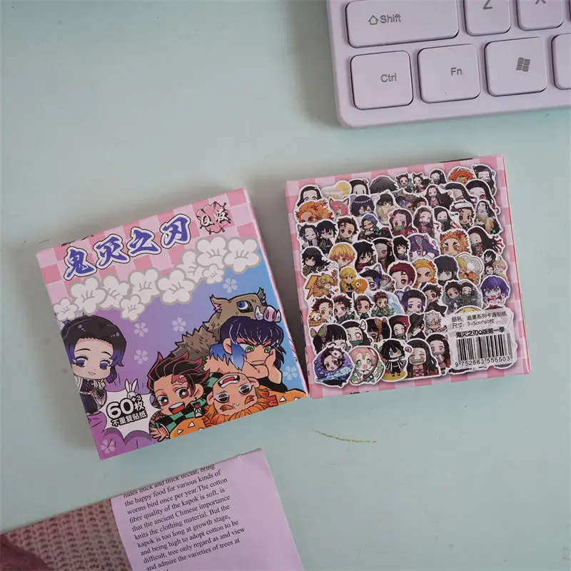 60Pieces New Anime Stickers for Kid Toy DIY Laptop Skateboard Car Cute  Decoration Sticker