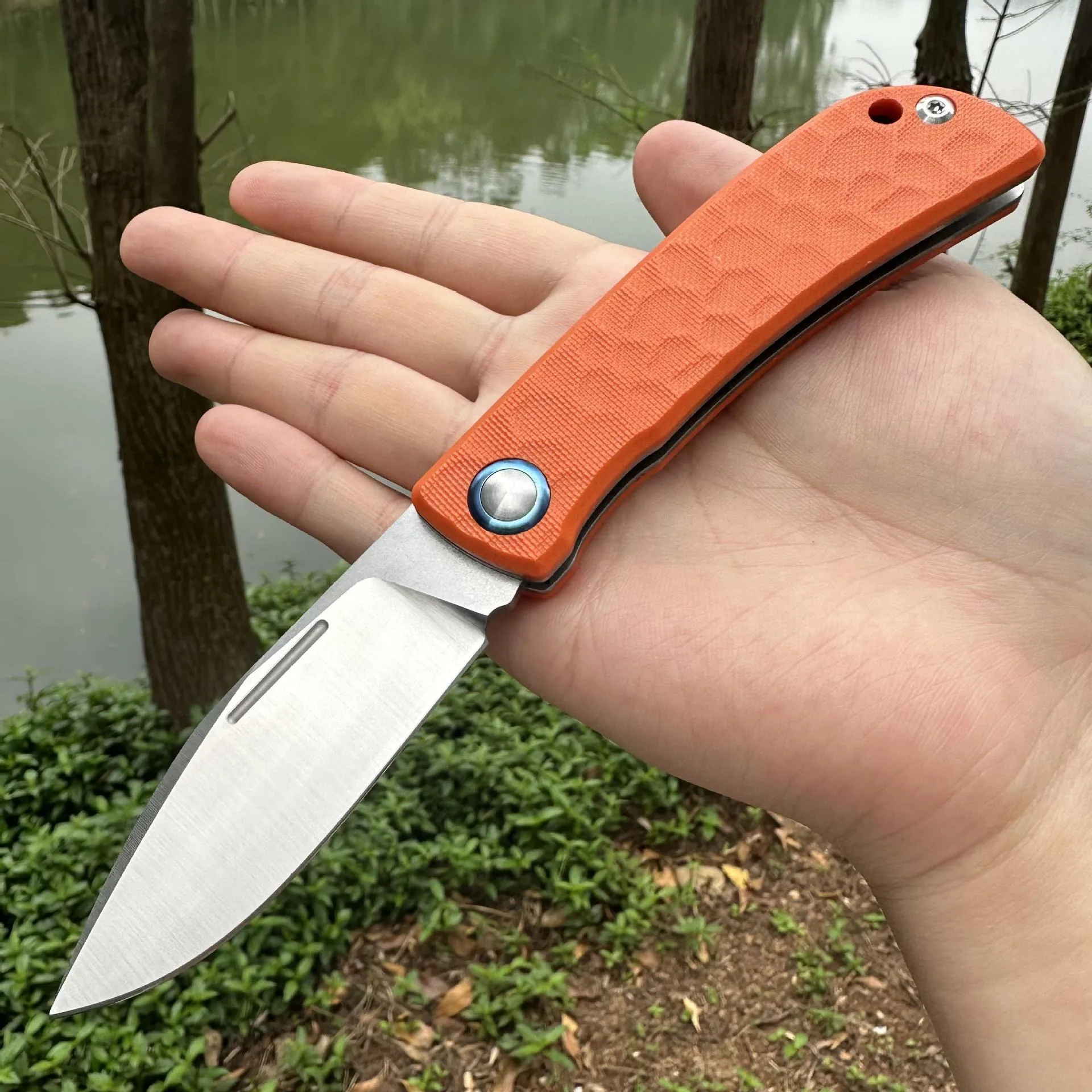 High Quality 8CR15MOV Folding Knife, G10 Handle Fine Craftsmanship, EDC Camping Outdoor Survival Pocket Tool