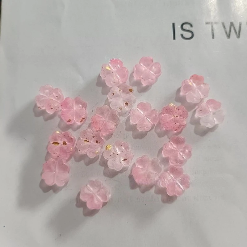50/100Pcs， 10mm Clover, Transparent, Gradient Ramp，Flowers, Flat, Jewelry Accessories, DIY, Pendant, Jewelry Making Supplies image 5