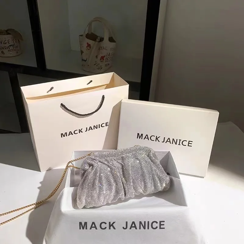 Luxe Designer Glitter Glanzende Steentjes Diamanten Avondtas Dames Handtas Bruiloft Partij Clutch Tas Schouder Crossbody Tas