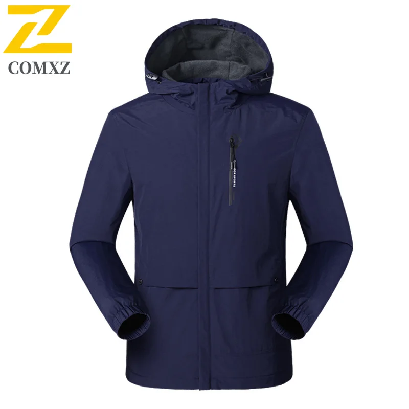 Autumn Camping Waterproof Jacket Men's Outdoor Leisure Sports Windproof Windbreaker Travel Hunting Running Fishing Hooded Coat