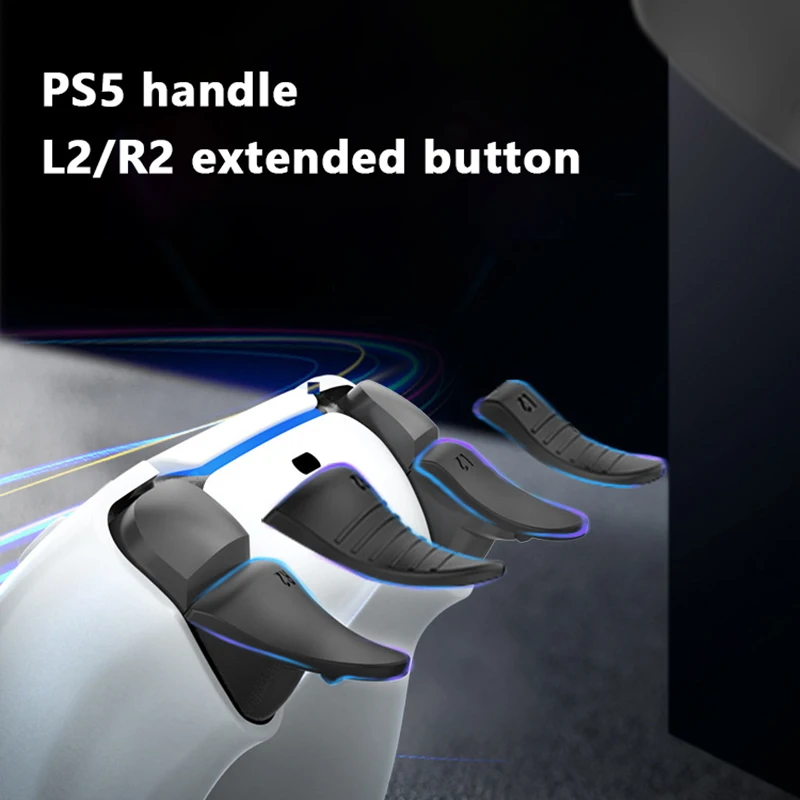 L2 R2 Anti-slip Trigger Extender Lengthened, Analog Extender Button Kit For PS5 Controller Games & Accessories Drop Ship