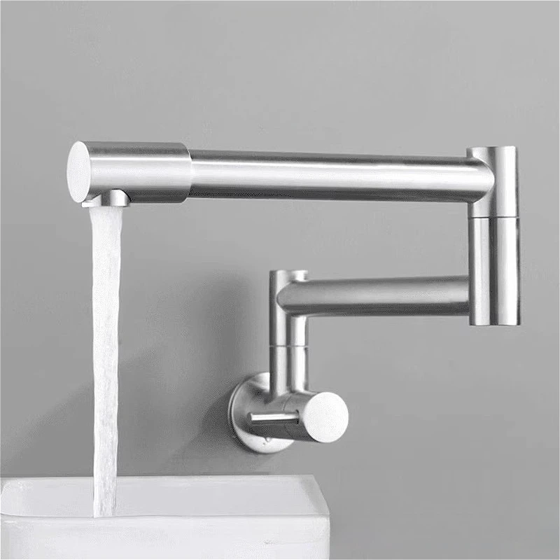 Wall Mounted Kitchen Faucets Bathroom Mop Pool Single Cold Faucet Foldable Stretchable Double Joint Swing Arms Single Handle Tap