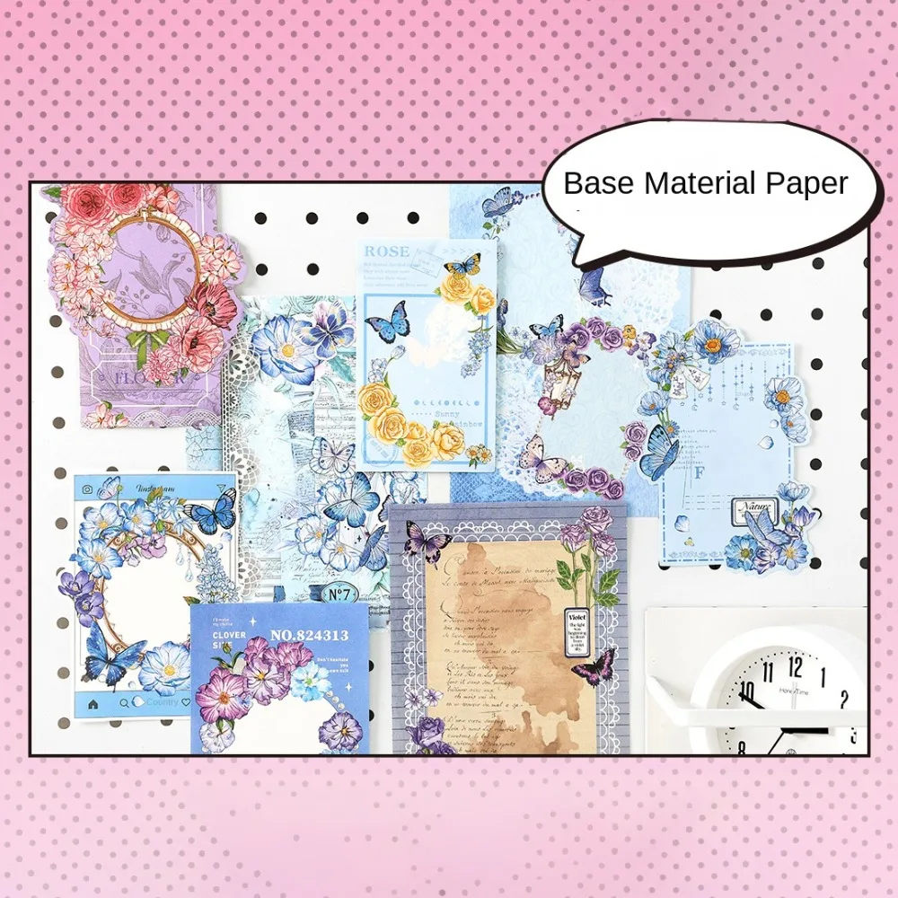 Paper Stickers DIY Itabag Insert Material Retro Flower Itabag Decor DIY Material Creative Lace Ribbon