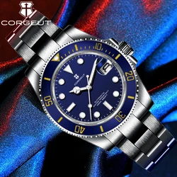 CORGEUT 40mm NH35A Luxury Business Men's Watch Ceramic Bezel Automatic Mechanical Sapphire Glass Waterproof Diving Watch for Man