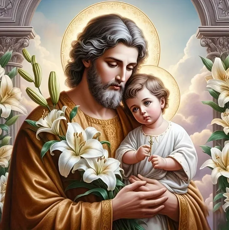 Peinture diamant DIY du Saint-Père et de l'Enfant, portrait religieux dévotionnel pour décoration murale de salon, cadeau exquis