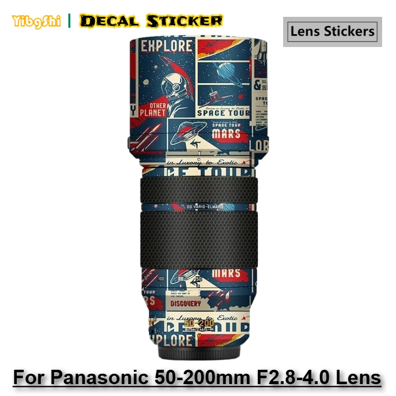 

Для Lumix G 50-200 Наклейка на объектив для Panasonic 50-200 мм F2.8-4.0 Обёрточная крышка объектива 50200 Наклейка 50 200 Кожа объектива