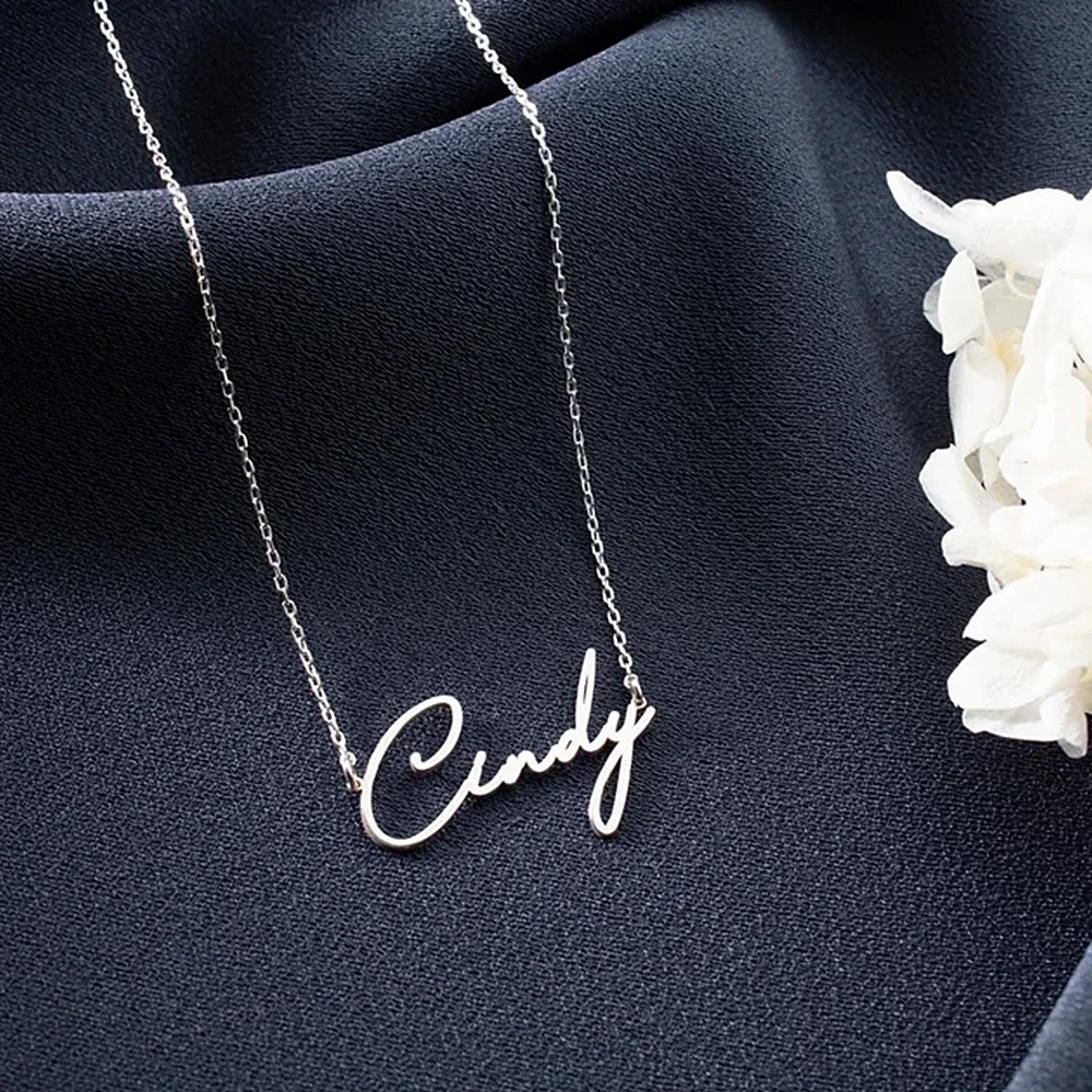 Collares personalizados para mujer, joyería de acero inoxidable, colgante con Nombre Personalizado, cadenas doradas, Gargantilla con Nombre Personalizado