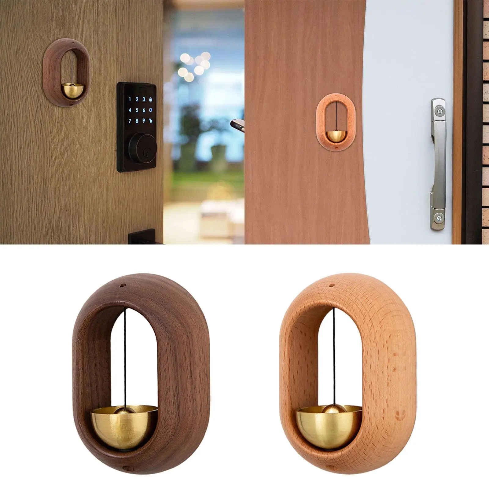 Shopkeepers Bell Wood Doorbells Japanese Style,Wood Creative Decorative Doorbells Doorbells for Door Opening Office,Ornaments