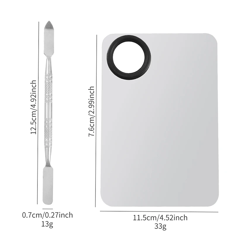 قطعتان من لوحات الألوان المصنوعة من الفولاذ المقاوم للصدأ وعصي الألوان مجموعة مكياج أدوات مطابقة الألوان محمولة وعملية وقابلة للغسل