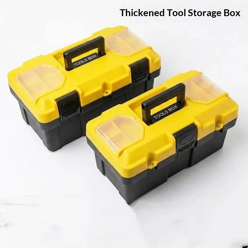 Heavy Duty Thickened Plastic Tool Box With Clear Compartments And Secure Latch Perfect For Home Garage DIY Repair Work