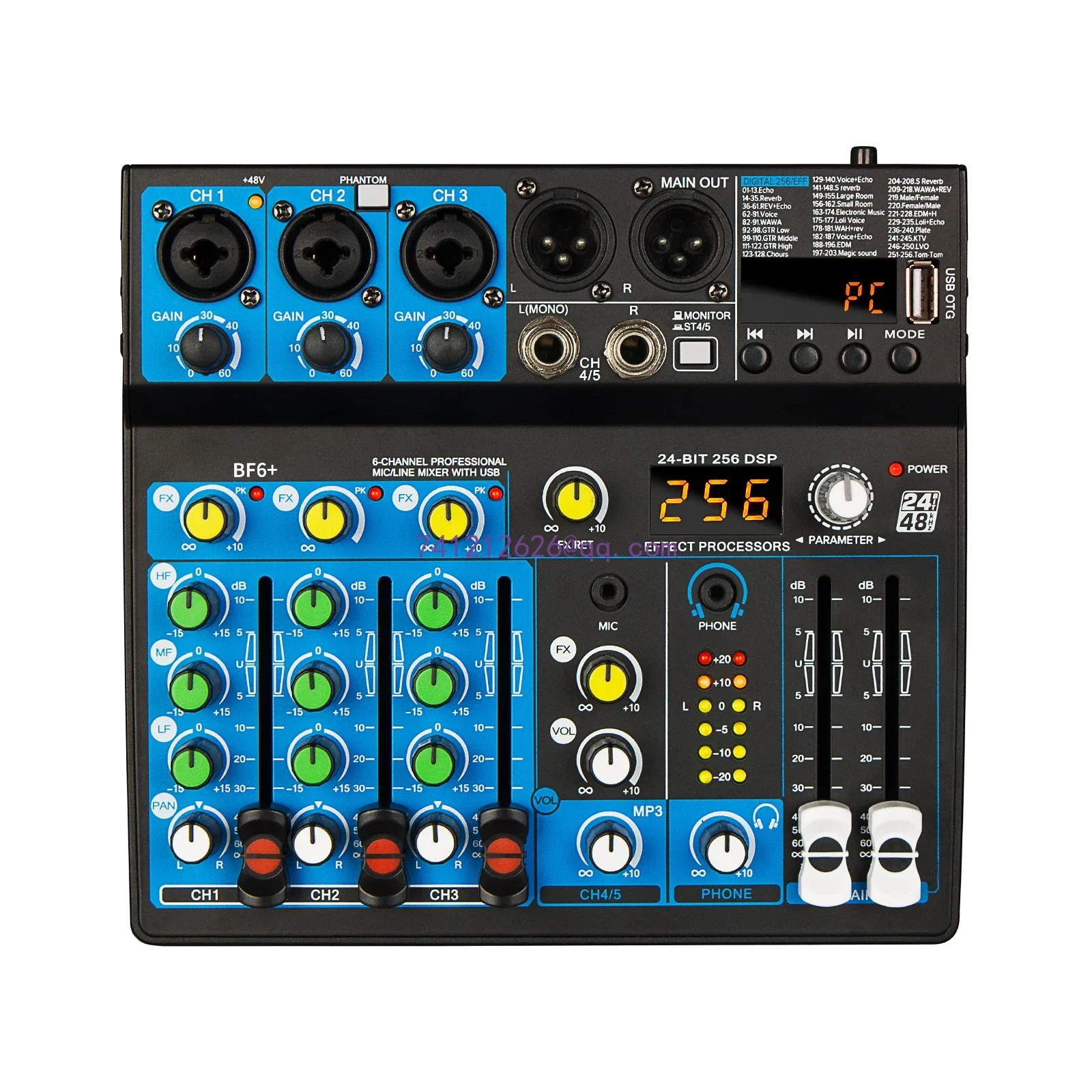 

BF6+ Professional 6 channel Audio Mixer Portable Mixers 6 Channel DJ Controller/Audio Console Mixer