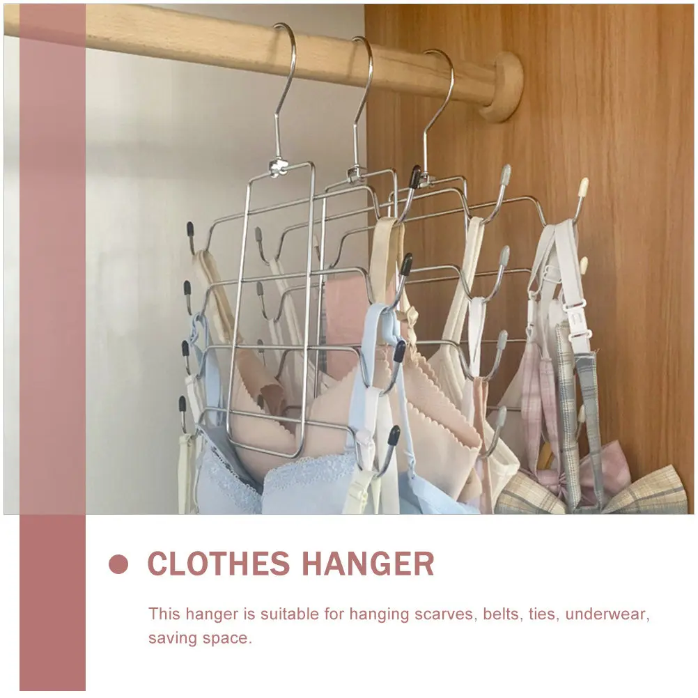 2Pcs Multi-Layer Sling Rack for Underwear Scarf Tie Belt Storage Space Saving Wardrobe Closet Organizer Sturdy Chrome Plated